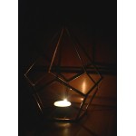 Alchemade Geometric Copper Wire Candle Holder Metallic Votive & Tealight Candle Holder Table Centerpiece for Weddings Parties & Sleek Home Decor