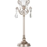 Amalfi Décor Tiffany 2-Piece Champagne Metal Candelabra Set Votive Candle Taper Candlestick Holder Unity Accent Stand