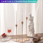 Anndason Set of 3 Gold Candlestick Holders Gold Candle Holder Taper Candle Holders Candle Holders Decorative Candlestick Holder for Home Decor Wedding Dinning Party Anniversary Gold