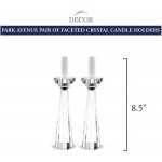 Badash Park Avenue Crystal Candlestick Holders Set of 2 Tapered Candle Holders Beautiful Handcrafted Crystal Accents Perfect for Modern or Traditional Decor