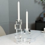 Candle Holder Dining Table Crystal Candle Holder Candlestick for Taper Candle Tealight Holder Candelabra for Dining Table Wedding Home Decor Candlestick Holders Color : Set