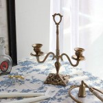 Candle Holder Dining Table Metal Candle Holder Retro 2-Arms Candelabra Candle Stand for Wedding Prop Candlelight Dinner Candlestick Holders Home Decor Candlestick Holders