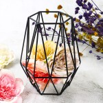 Candle Holder for Home Decor Candle Stand for Tealight Candle Metal Geometric Candlesticks Matte Black Large Small Set of 2