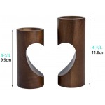 ChasBete Tea Light Candle Holders for Table Centerpiece Decorative Wood Tealight Candle Holder Set Unity Heart Candle Holder for Home Décor