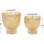 CosmoLiving by Cosmopolitan Contemporary Metal Candle Holder Pillar Candle Holders Decorative Candlestick Holder for Home Decor Wedding Dinning Party S 2 9 8 H Gold