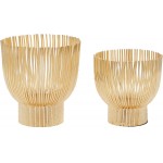CosmoLiving by Cosmopolitan Contemporary Metal Candle Holder Pillar Candle Holders Decorative Candlestick Holder for Home Decor Wedding Dinning Party S 2 9 8 H Gold