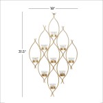CosmoLiving by Cosmopolitan Contemporary Metal Wall Sconce Candle Holder Hanging Wall Mounted Candle Sconces for Living Room Home Decor 18 L x 3 W x 32 H Bronze
