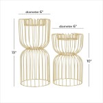 CosmoLiving by Cosmopolitan Glam Metal Candle Holder Pillar Candle Holders Decorative Candlestick Holder for Home Decor Wedding Dinning Party S 2 13 10 H Gold