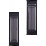 Danya B Metal Pillar Candle Sconces with Glass Inserts A Wrought Iron Rectangle Wall Accent Set of 2 Black