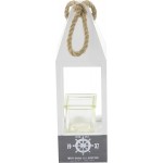 Deco 79 98862 Buoy-Shaped Candle Holders with Rope Handles 11 x 15 Gray Clear Darkgray