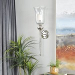 Deco 79 Traditional Aluminum Wall Sconce Candle Holder Hanging Wall Mounted Candle Sconces for Living Room Home Decor 8 L x 8 W x 30 H Silver