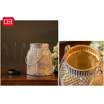 DUOWEI Industrial Metal Frame Pillar Candle Holder with Removable Glass Cylinder Rustic Home Decor Accents for Dining Room Living Room Bathroom Candlestick Holders Color : B Size : Medium