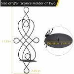 Dyna-Living Wall Sconce Elegant Wall Sconces Set of Two Wall Hanging Sconce Candle Holder for Home Decor Porch Yard Pathway Lighting Black