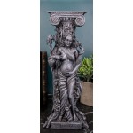 Ebros Gift Wicca Sacred Moon Triple Goddess Maiden Expectant Mother and Crone at Worship Pillar Decorative Votive Candle Holder Figurine Pagan Worship Feminism Cosmic Wiccan Home Decorative Accent