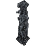 Ebros Gift Wicca Sacred Moon Triple Goddess Maiden Expectant Mother and Crone at Worship Pillar Decorative Votive Candle Holder Figurine Pagan Worship Feminism Cosmic Wiccan Home Decorative Accent