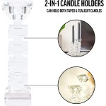 Elle’s Corner 2-in-1 Glass Taper Candle Holders and Tealight Candle Holders | Premium Set of 2 Modern Glass Candle Holders | Perfect for Dinner Décor Wedding Décor and Elegant Home Decoration