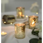 Gold Votive Candle Holders Mercury Glass Tealight Candle Holder Set of 12 Perfect Centerpieces for Wedding Party Home Decor