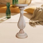 Homyl 2 Size Retro Table Wooden Candle Accents Candlesticks Home Decor