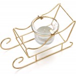 Hosley 5.5 Inch Long Sleigh Tea Light LED Candle Holder. Makes a Great Decor for Christmas Winter Wedding Gift or Home Decor Aromatherapy Spa O9
