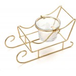 Hosley 5.5 Inch Long Sleigh Tea Light LED Candle Holder. Makes a Great Decor for Christmas Winter Wedding Gift or Home Decor Aromatherapy Spa O9