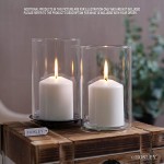 Hosley Set of 2- 7 Inch High Clear Glass Hurricane Candle Holder or Sleeve. Wonderful Accent Piece for Coffee or Side Tables. Ideal Gift for Weddings Home and Events. O9