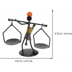 ibasenice 3pcs Metal Candle Holders Vintage Figurine Status Tealight Candle Stands Retro Iron Art Human Art Collective Candlestick Tabletop Candlescape for Home Office Decor Black