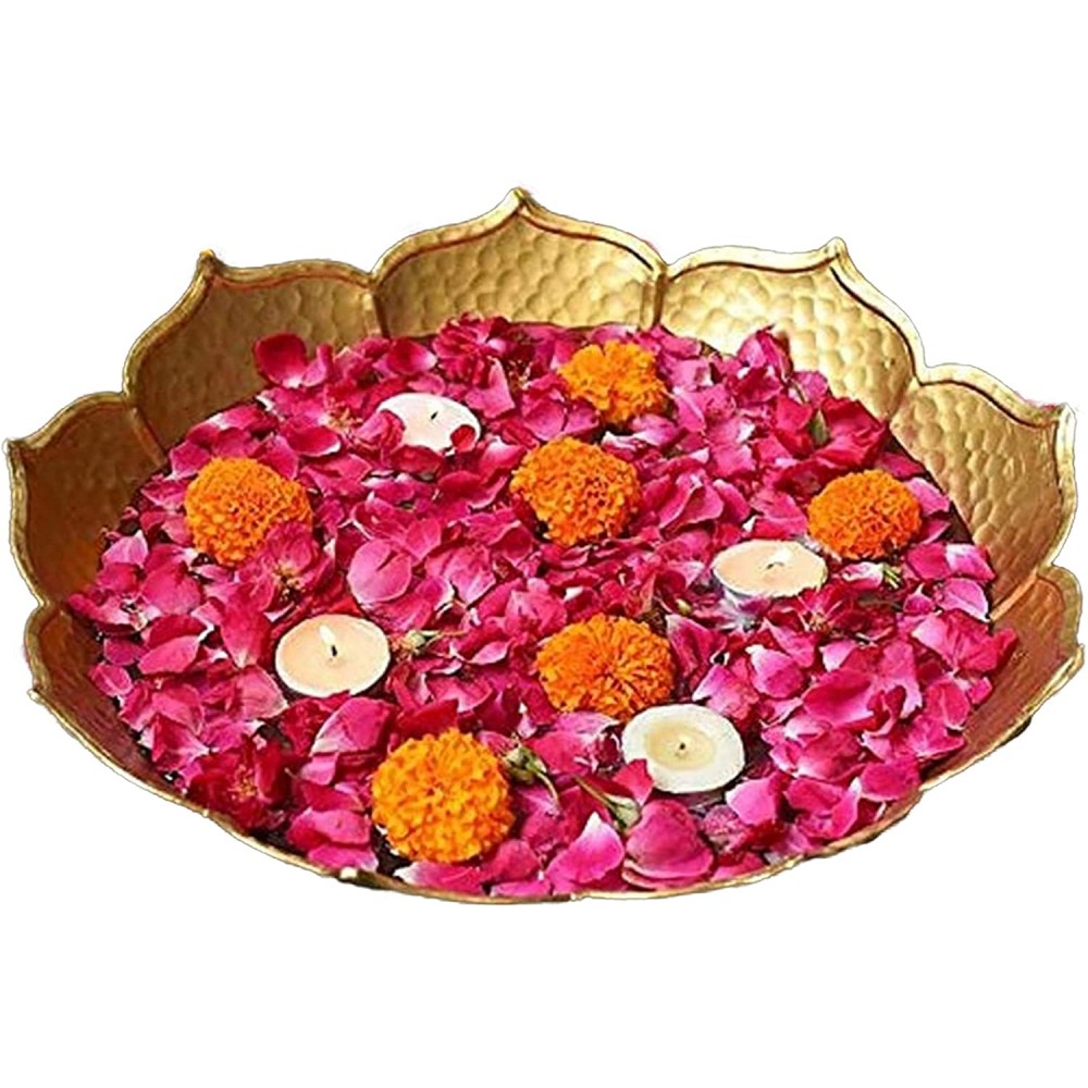 Indian Handmade Round Traditional Urli Bowl Tealight Holder Flower Bowl Showpiece Christmas Diwali Candle Holder Decorative Item Home Decor By JAIN ART VILLA. Multicolor