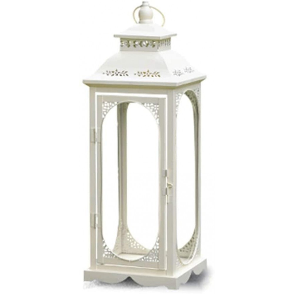 Indoor Outdoor Candle Lantern Wall Hanging Accents Candle Holder for Living Room Decor for Home Indoor Parties and Weddings White Size : Large