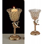 JSJJQAZ Golden Crystal Candle Holders Pillar Candlesticks for Home Decor Wedding Party Table Centerpieces,Housewarming Gift M Size : Small