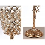 JSJJQAZ Golden Crystal Candle Holders Pillar Candlesticks for Home Decor Wedding Party Table Centerpieces,Housewarming Gift M Size : Small