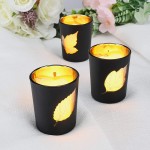 KHBNHJ Decorative Candle Holders Set for Bathroom Decorations Glass Candlescape Table Centerpieces Candlestick for Dining Room Living Room Home Decor Leaves 5 Candleholders
