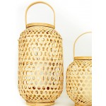 Koyal Wholesale Rattan Candle Lantern Holders Candle Hurricanes for Wedding Aisle Ceremony Reception Centerpiece Table Decor Home Decorations 9.45 x 15.75