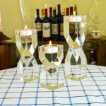 Le Sens Amazing Home Large Crystal Candle Holders Set of 3 4.6 6.2 7.7 inches Height Elegant Heavy Solid Square Diamond Cut Tealight Holders Sets Centerpiece for Home Decor Wedding