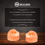 Nevlers 2 Pack All Natural Handcrafted Himalayan Salt Tealight Candle Holders Heart Shaped Design Great Enhancement to Your Home Décor Great Gift for Your Loved Ones