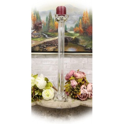 New Contemporary Crystal Glass Pillar Column Candle Holder Candlestick Accent 23" H EB-7336GIF Unique Home Décor Birthdays InnaBest
