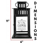 Personalized Decorative Lantern White 6 Inch Halloween Johnsons Design Rustic Home Décor for Shelf and Fireplace Also Unique Wedding Gift for Couples