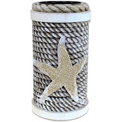 Puzzled Wooden Dream Large Rope Candle Holder 8 Inch Tall Intricate & Meticulous Detailing Wood Art Handcrafted Decorative Tabletop Centerpiece Accent Accessory Coastal Nautical Themed Home Décor