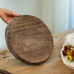 Romadedi Rustic Wooden Tray Candle Holder Small Decorative Plate Pillar Candle Tray Wood for Farmhouse Dinning Table Kitchen Countertop Coffee Table Organizer Home Decor Wedding Centerpiece 12inch