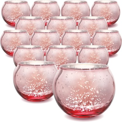 Rose Gold Votive Candle Holders Mercury Glass Tealight Candle Holder Set of 24 Perfect Centerpieces for Wedding Party Home Decor