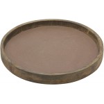 Stonebriar Rustic Natural Wood and Metal Candle Holder Tray Home Decor Accessories for the Coffee Table and Dining Table Brown Large