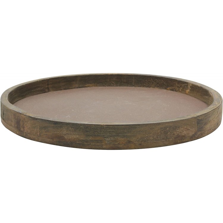 Stonebriar Rustic Natural Wood and Metal Candle Holder Tray Home Decor Accessories for the Coffee Table and Dining Table Brown Large