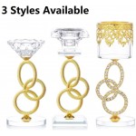 Sziqiqi Candlestick Holders for Votive Tea Light Candles Crystal and Glass Candleholder Set of 2 for Home Room Entryway Shelf Decor Wedding Centerpiece Decor Coned Candle Cup Gold 6.9in Tall