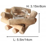 Sziqiqi Handmade Wooden Tea Light Candle Holder with Glass Cup Rustic Country Coastal Style for Farmhouse Home Decoration Home Altar Decoration Holoday Wedding Decoration