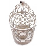 Tealight Holder,Small Vintage Candle Lantern Decorative Metal Candle Holders for Hanging or Table Top Home Decor Wedding Party Accessories,White,5.5 inch Height