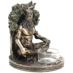 Veronese Design 5 1 4 Tall Celtic God Cernunnos Tealight Candle Holder Cold Cast Bronzed Resin Sculpture Wiccan Home Decor Figurine Collectibles