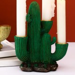 WSIMEI Cactus Candle Holders for Candlesticks Tea Light Statues for Home Decor Wedding Party Birthday Holiday Decorative Ornaments,Green
