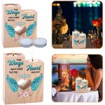 Your Wings were Ready But My Heart was Not Decorative Candle Holders Personalized Unity Heart Candle Sticks Wooden Tealight Candle Holders Table Centerpiece Home Décor Accents