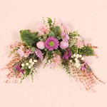 AIGTENG Artificial Daisy Swag 19.7 in Silk Cloth Daisy Flowers Greenery Swag with Ratten Base Easter Swag for Valentines Day Wedding Farmhouse Wall Window Home Decor