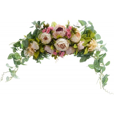 Atroy Artificial Peony Flower Swag,Wedding Arch Flowers,Decorative Swags Greenery Leaves,Artificial Floral Swag for Wedding Party Wall Home Decor