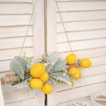 BDSJBJ 15.7Inch Artificial Lemon Swag Front Door Decorative Fruit Swags Spring Floral Swag with Lemon Pomegranate Green Leaves Wall Hanging Flower Swag for Wedding Arch Door Wall Home Decor